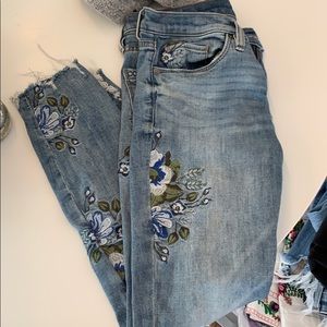 Blank NYC embroidered skinny jeans